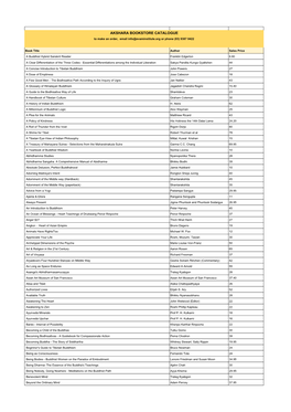 Bookstore Product List 14 May 2020