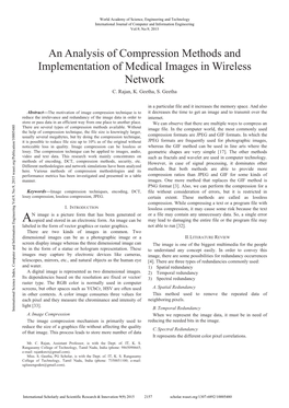 An Analysis of Compression Methods and Implementation of Medical
