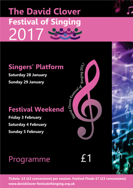 The David Clover Festival of Singing 2017