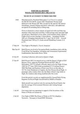 Individual History Westland Wessex Hcc.Mk.4 Xv732