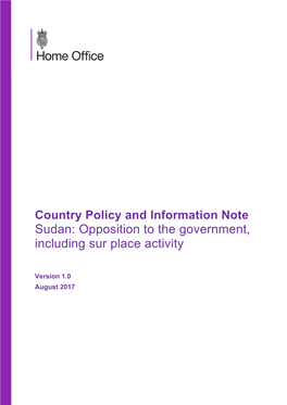 Sudan: Opposition to the Government, Including Sur Place Activity