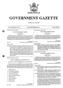 Vernment Gazette