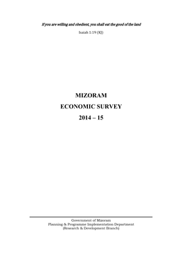 Mizoram Economic Survey 2014 – 15