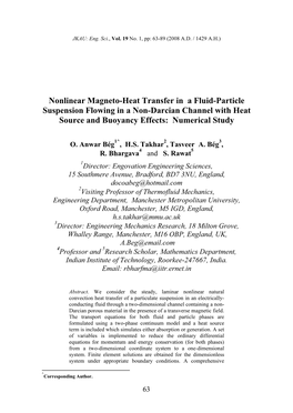 Nonlinear Magneto-Heat Transfer in a Fluid-Particle Suspension Flowing in a Non-Darcian Channel with Heat Source and Buoyancy Effects: Numerical Study