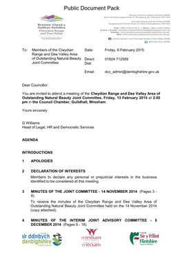 Agenda Document for Clwydian Range and Dee Valley Area of Outstanding Natural Beauty Joint Committee, 13/02/2015 14
