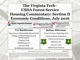 The Virginia Tech-USDA Forest Service Housing Commentary