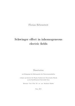 Schwinger Effect in Inhomogeneous Electric Fields