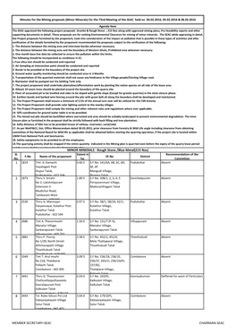 Minor Minerals) for the 72Nd Meeting of the SEAC Held on 04.02.2016, 05.02.2016 & 06.02.2016