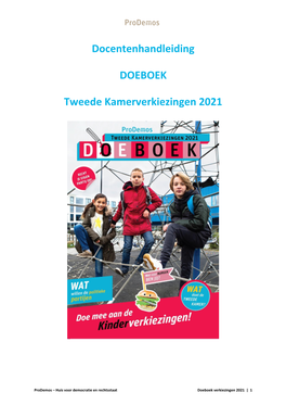 Docentenhandleiding DOEBOEK Tweede Kamerverkiezingen 2021