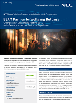 BEAM Pavilion by Wolfgang Buttress Greenpeace at Glastonbury Festival 2019 Multi-Sensory, Immersive Sculptural Experience