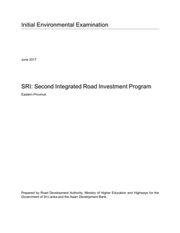 Initial Environmental Examination SRI: Second Integrated Road