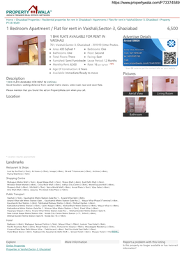 1 Bedroom Apartment / Flat for Rent in Vaishali,Sector-3, Ghaziabad