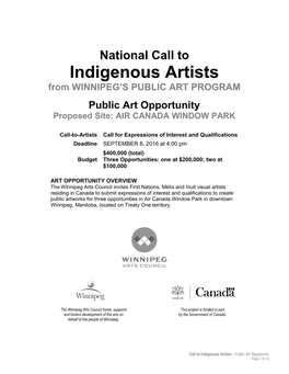 Indigenous Artists from WINNIPEG’S PUBLIC ART PROGRAM