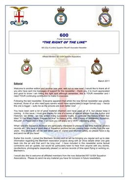 600 (City of London) Squadron Association, Registered Charity No