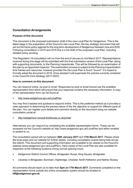 Proposed Submission Local Plan Sedgemoor District Council 2017 I