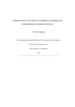 International Anti-Money Laundering Standards And