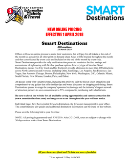 Smart Destinations All Locations 23 March 2018
