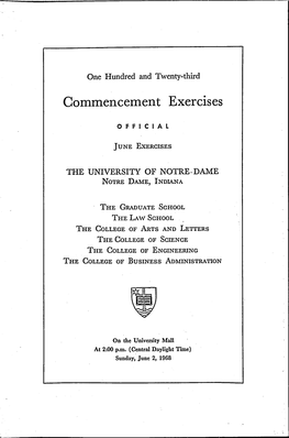 1968-06-02 University of Notre Dame Commencement Program
