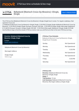 275A Bus Time Schedule & Line Route