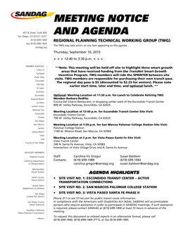 Meeting Notice and Agenda