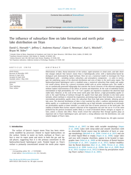 The Influence of Subsurface Flow on Lake Formation and North Polar Lake