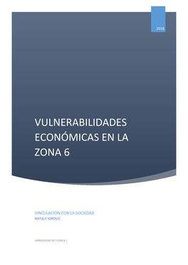 Vulnerabilidades Económicas En La Zona 6