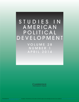 STUDIES in AMERICAN POLITICAL DEVELOPMENT Vol