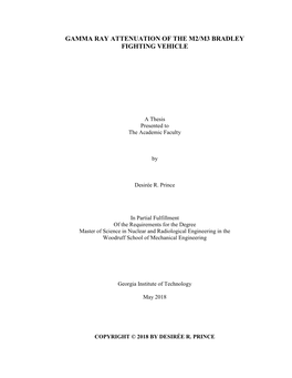 Gamma Ray Attenuation of the M2/M3 Bradley Fighting Vehicle