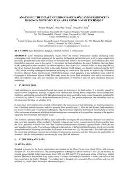 ANALYSING the IMPACT of URBANISATION on LAND SUBSIDENCE in BANGKOK METROPOLITAN AREA USING Dinsar TECHNIQUE