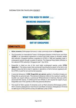 Bringing Dragonfish out of Singapore
