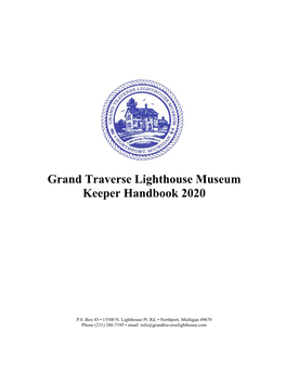 Grand Traverse Lighthouse Museum Keeper Handbook 2020