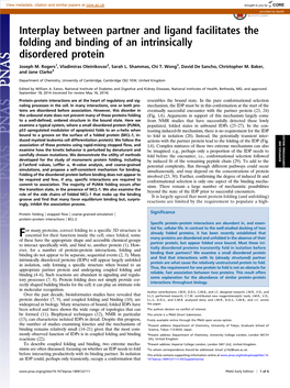 Interplay Between Partner and Ligand Facilitates the Folding and Binding of an Intrinsically Disordered Protein