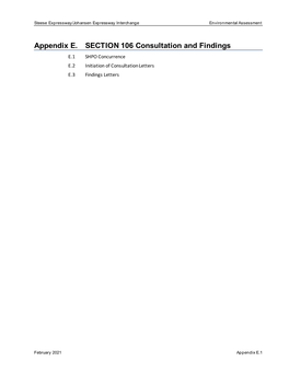 Appendix E – Section 106 Consultation and Findings