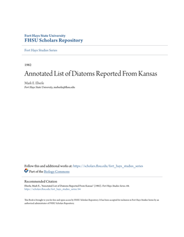 Annotated List of Diatoms Reported from Kansas Mark E