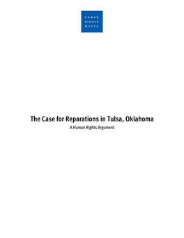 The Case for Reparations in Tulsa, Oklahoma a Human Rights Argument