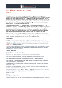 JVA-192 Design Patterns in Java Software