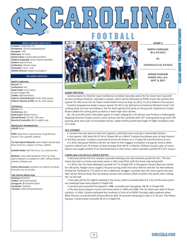 Carolina Football Game Notes