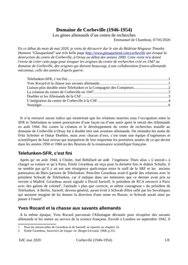 Domaine De Corbeville (1946-1954) Les Gènes Allemands D’Un Centre De Recherches Emmanuel De Chambost, 07/05/2020