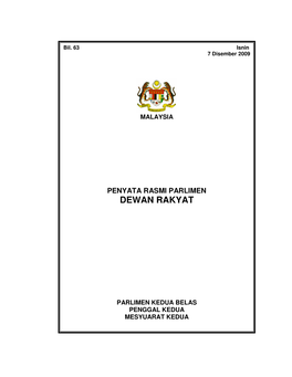 Penyata Rasmi Parlimen Dewan Rakyat