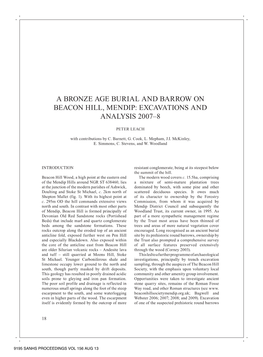 A Bronze Age Burial and Barrow on Beacon Hill, Mendip: Excavations and Analysis 2007–8