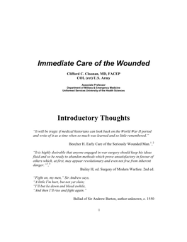 Immediate Care of the Wounded