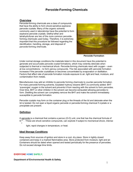 Peroxide Forming Chemicals to Counter Peroxide Formation