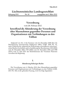 Liechtensteinisches Landesgesetzblatt Jahrgang 2012 Nr