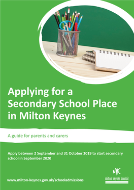 Applying for a Secondary School Place in Milton Keynes