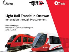 Light Rail Transit in Ottawa: Innovation Through Procurement