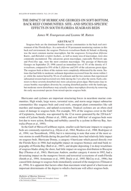 The Impact of Hurricane Georges on Soft-Bottom, Back Reef Communities: Site- and Species-Specific Effects in South Florida Seagrass Beds