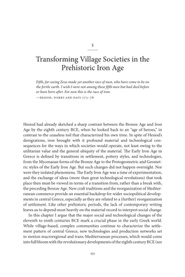 Societies in Transition in Early Greece