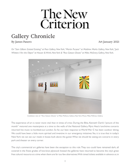 Gallery Chronicle by James Panero Art January 2021