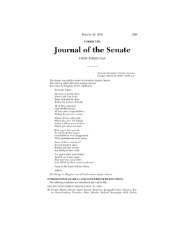Journal of the Senate FIFTY-THIRD DAY
