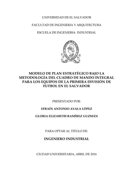 Plan Estratégico Para La Liga Mayor De Futbol